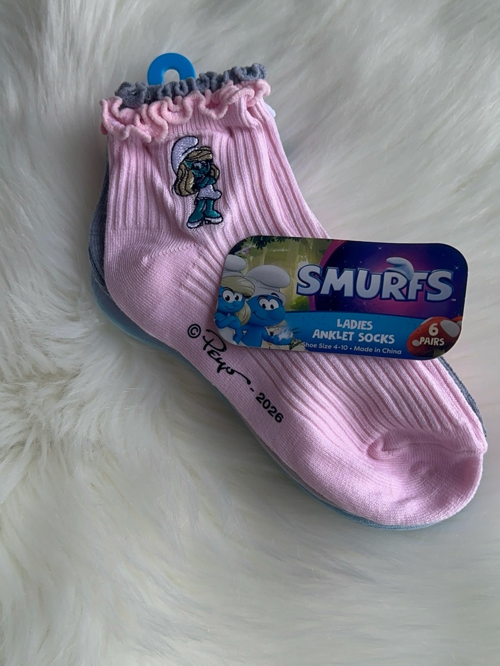 Smurfs Ladies 6 Pairs Anklet Socks - Pack